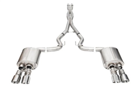 Corsa 24+ Ford Mustang V8 5.0L 3in Cat-Back Exhaust System w/ Twin 4in Polished Pro-Series Tips