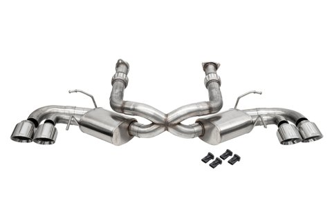 Corsa 2020-25 Corvette C8 3.0 in Cat-Back 4.5 in Pro-Series Tips - Polished