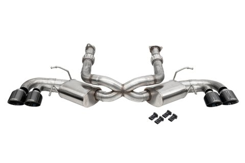 Corsa 2020-25 Corvette C8 Pro-Series 3.0in Cat-Back 4.5in. Tips - Black PVD