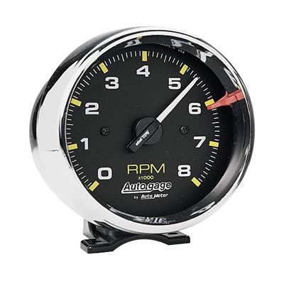 Autometer Autogage 3-3/4in. 0-8K RPM Black Dial/Chrome Case Pedestal Tachometer