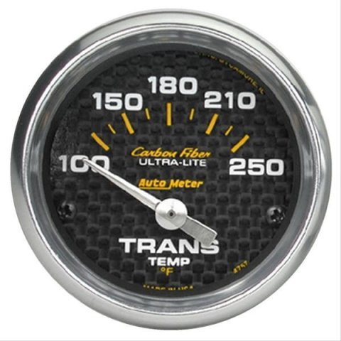 Autometer Carbon Fiber 52mm 100-250 Deg F Electronic Trans Temperature Gauge