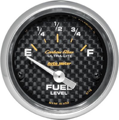Autometer Carbon Fiber 52mm 240 Empty-33 Full Electronic Fuel Level Gauge