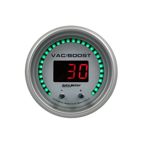 Autometer 52.4mm Silver Switchable 0-1600 PSI/0-110 BAR Vacuum/Boost Ultra-Lite Elite Digital Gauge
