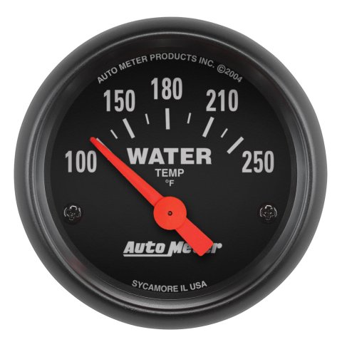 Autometer Z-Series 52mm 100-250 Degrees F. SSE Water Temp Gauge