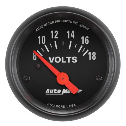 Autometer Z-Series 52mm 8-18 Volts Voltmeter Gauge
