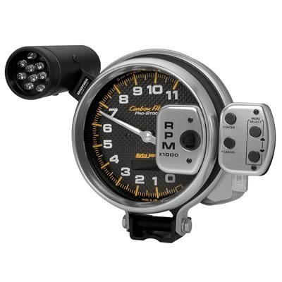 Autometer Carbon Fiber 5 inch 11000 RPM ProStock/Memory Tachometer