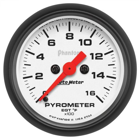 Autometer Phantom 52mm 1600 Deg F Electronic EGT Gauge Kit