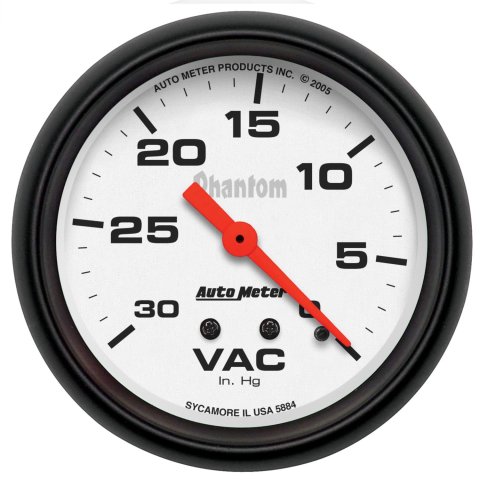 Autometer Phantom 2 5/8in Phantom Mechanical Vacuum Gauge