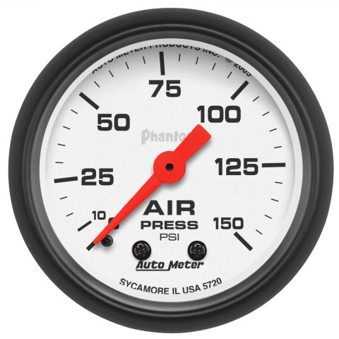 Autometer Phantom 52mm 0-150 PSI Mechanical Air Pressure Gauge
