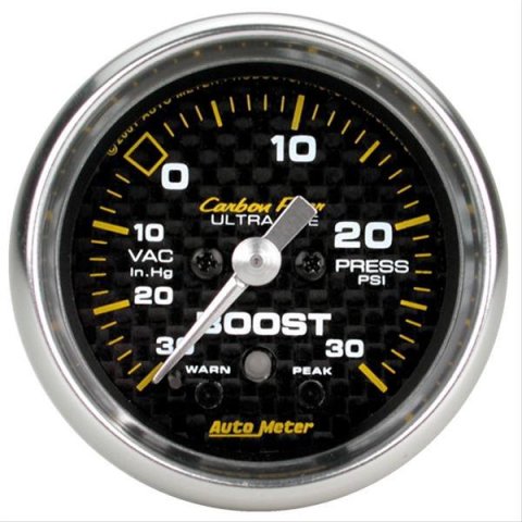 Autometer Carbon Fiber 52mm 30 PSI Electronic Boost gauge