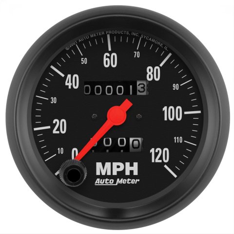 Autometer Z Series 85mm 120 mph Speedometer Mechanical Gauge