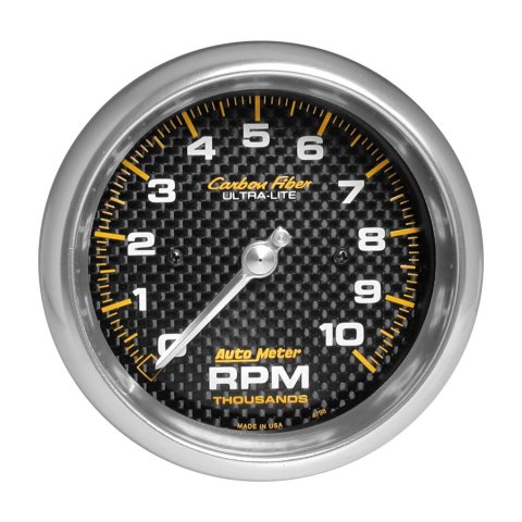 Autometer Carbon Fiber 3 3/8 10000 RPM In-Dash Tachometer