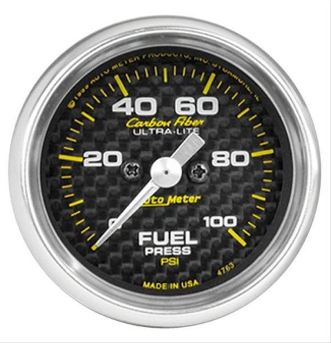 Autometer Carbon Fiber 52.4mm Full Sweep Electronic 0-15 PSI Fuel Pressure Gauge