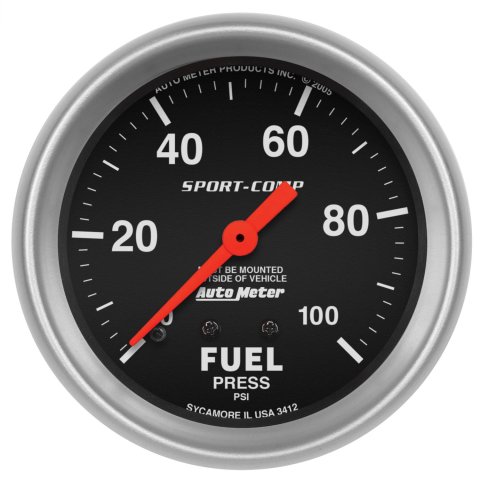Autometer Sport-Comp 2 5/8in 100psi Mechanical Fuel Pressure Gauge