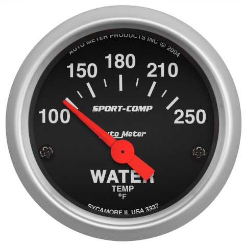 Autometer Sport-Comp 52mm 100-250 Deg F Electronic Water Temp Gauge