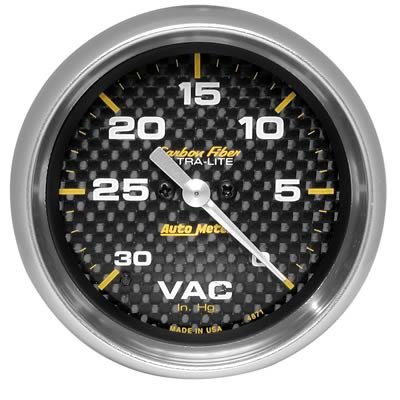 AutoMeter Gauge Vacuum 2-5/8in. 30Inhg Digital Stepper Motor Carbon Fiber
