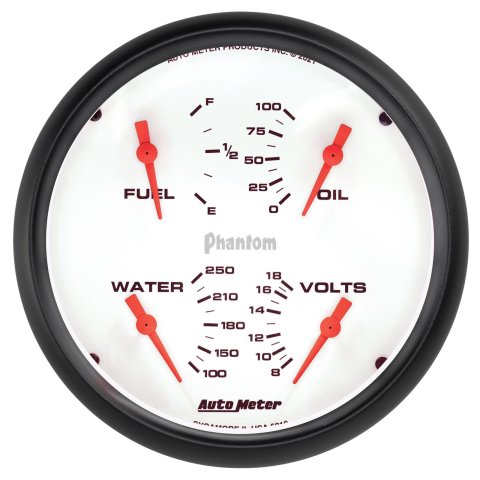 Autometer Phantom Quad 5in. Gauge 0 Ohm (E) - 90 Ohm (F) Electric