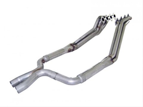 Stainless Works 2005-10 Mustang GT 1-3/4in Headers 3in High-Flow Cats X-Pipe Factory Connection