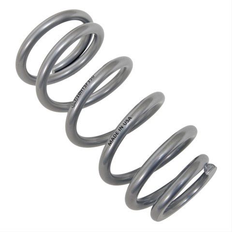 QA1 3-1/2in ID Tapered High Travel Spring - 10in Length x 350lbs/in - Silver Powder Coated