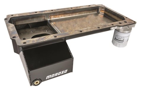 Moroso GM LS Swap (w/Front Sump & Spin-On Oil Filter Adapter) Wet Sump 6.5qt 6in Steel Oil Pan