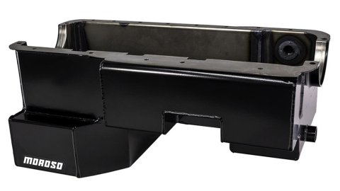 Moroso Ford 351W (w/Rear Sump & Billet End Seals) Power Pouch Wet Sump 7qt 9in Steel Oil Pan