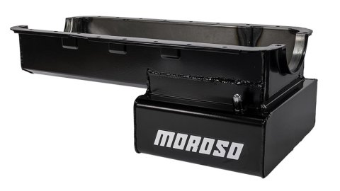 Moroso Ford 351W (w/Front Sump & Billet End Seals) Road Race Baffled Wet Sump 7qt 8in Steel Oil Pan