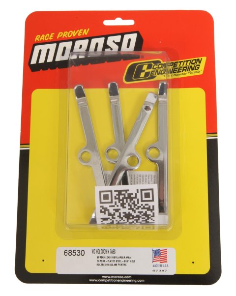Moroso Pontiac Valve Cover Hold Downs - Steel - Chrome Plated - Set of 4