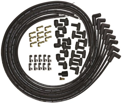 Moroso Universal Ignition Wire Set - Blue Max - Spiral Core - Unsleeved - 90 Degree - Black