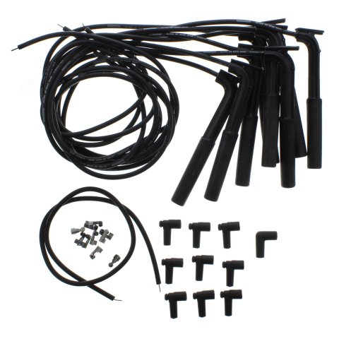 Moroso Universal/Hemi/BAE-AJPE Ignition Wire Set - Ultra 40 - Unsleeved - Long Handle - Black