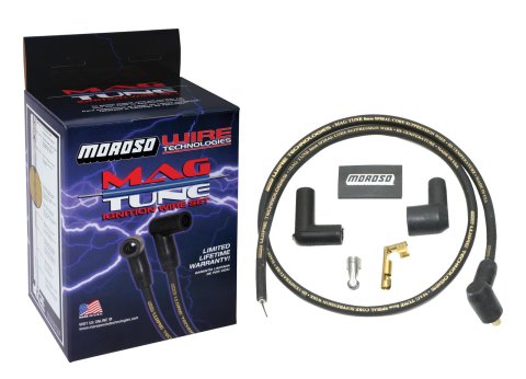 Moroso Small Block Chevy Under Header HEI 90 Sleeved Degree Mag Tune Ignition Wire Set - Black