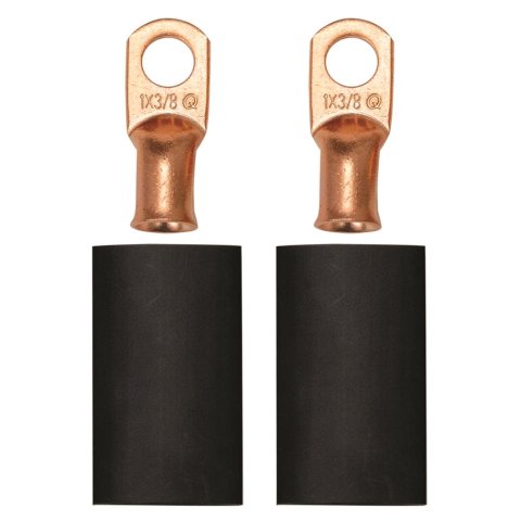 Moroso 1GA Wire 3/8in Dia Stud Crimp/Solder Battery Cable Terminal Kit (2 Pack)