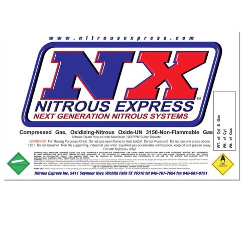 Nitrous Express Bottle Decal for 10lb Bottle