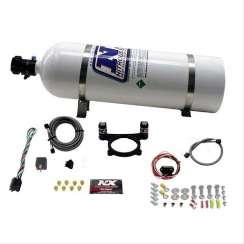Nitrous Express 11-15 Ford Mustang GT 5.0L Coyote 4 Valve Nitrous Plate Kit (50-200HP) w/15lb Bottle