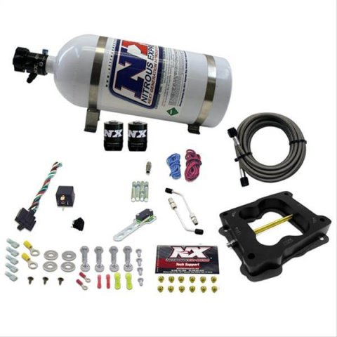Nitrous Express Q-Jet/Holley Spread Bore Nitrous Kit (50-300HP) w/10lb Bottle
