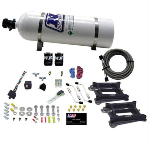 Nitrous Express Dual/4150/Alcohol Nitrous Kit (50-300HP) w/15lb Bottle