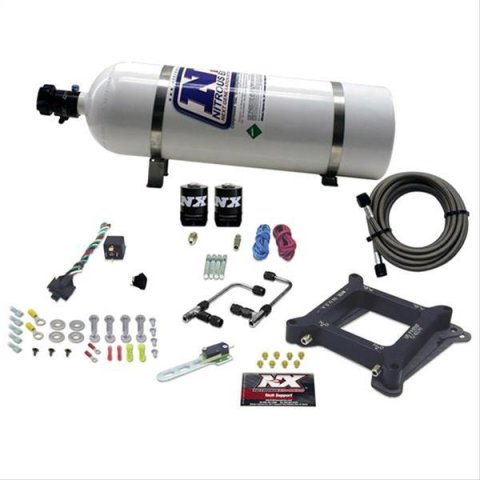 Nitrous Express 4150 Gemini Pro-Power Alcohol Nitrous Kit (100-500HP) w/15lb Bottle