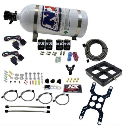 Nitrous Express Dominator Dual Stage Billet Crossbar Nitrous Kit (50-300 & 100-500HP) w/10lb Bottle