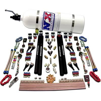 Nitrous Express SX2 Dual Stage/Alcohol - 8 Solenoid Nitrous Kit (200-1200HP) w/10lb Bottle