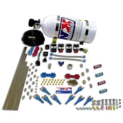 Nitrous Express Street Shark Gas 4 Solenoids Nitrous Kit (100-150-250HP) w/Composite Bottle