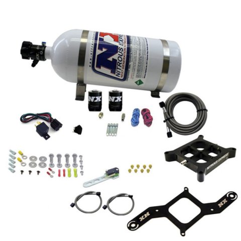 Nitrous Express Dry Dual Stage Billet Crossbar Plate System 100-1000hp (4150 Flange) w/10lb Bottle