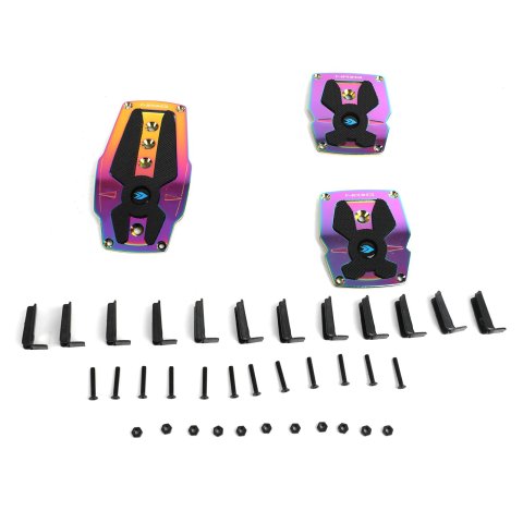 NRG Aluminum Sport Pedal M/T - Neochrome w/Black Rubber Inserts