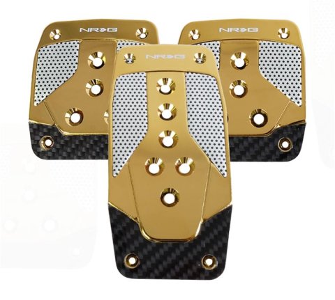 NRG Aluminum Sport Pedal M/T - Chrome Gold w/Black Carbon