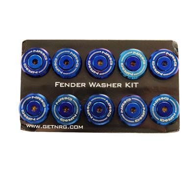 NRG M-Style Fender Washer Kit (TI Series) M6 Bolts For Plastic (TI Brn Wshr/Silver Scrw) - Set of 10