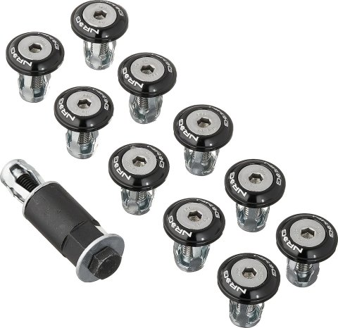 NRG Fender Washer Kit w/Rivets For Plastic (Black) - Set of 10