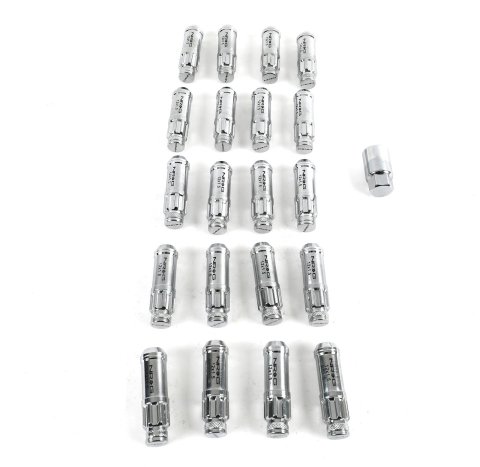 NRG 700 Series M12 X 1.5 Steel Lug Nut w/Dust Cap Cover Set 21 Pc w/Locks & Lock Socket - Silver