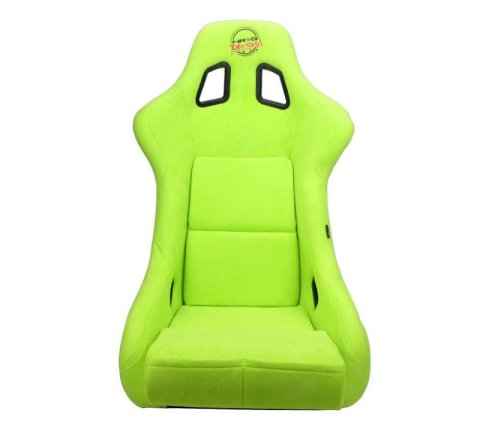 NRG FRP Bucket Seat PRISMA Edition - Large (Neon Green Alcantara/ Pearlized Back)