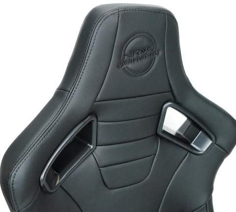 NRG Omega Reclinable Racing Seat (Pair) Black with Black Carbon Vinyl Back