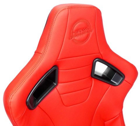 NRG Omega Reclinable Racing Seat (Pair) Red with Black Carbon Vinyl Back
