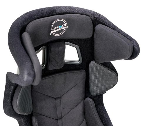 NRG FIA Competition Seat w/ Head Containment & Comp Fabric FIA Velcro Paddings - Thin Cushion (Blk)