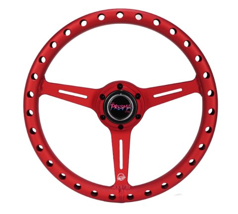 NRG Aluminum Light Weight Steering Wheel (330mm) Extra Light - Ergonomic Grip - Anadized Red
